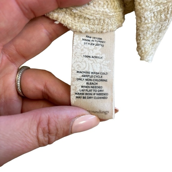 Soft Surroundings Asymptomatic Button Hooded Sweater Cream Color Women’s Small - Picture 8 of 11